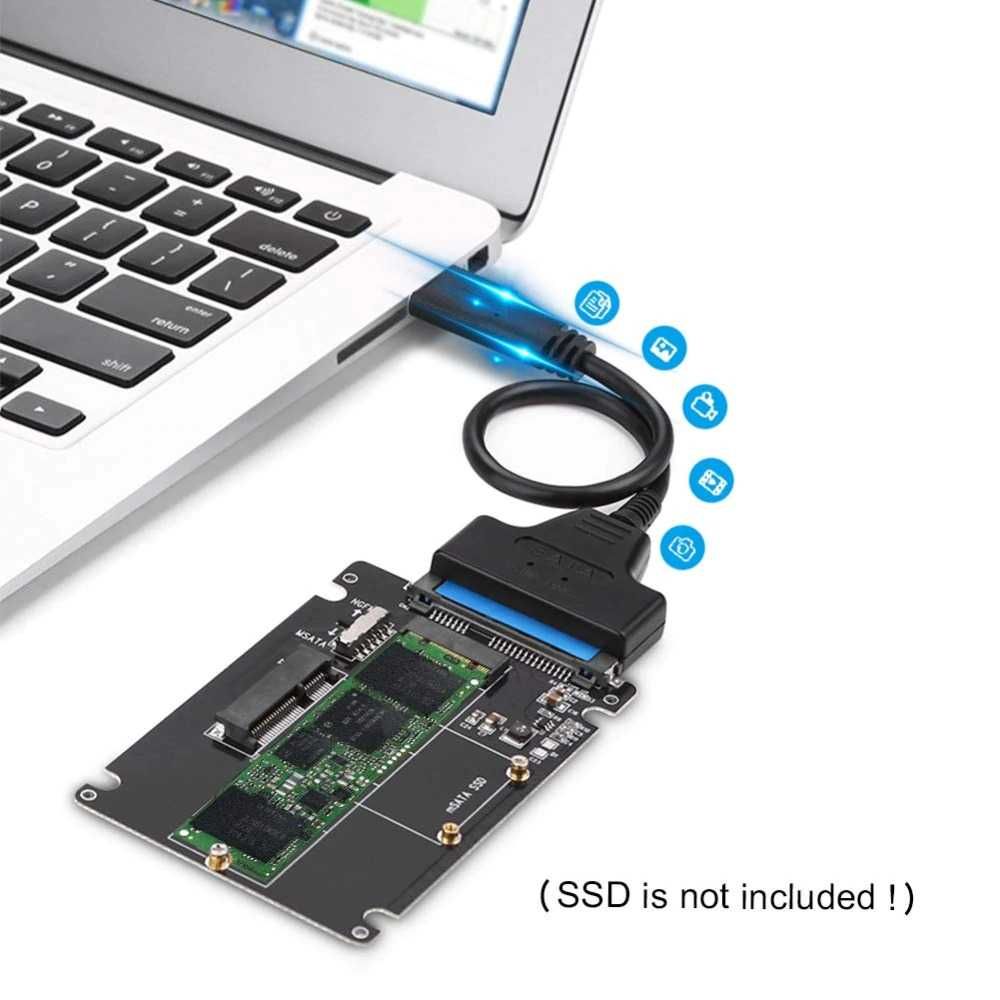 2in1 adaptor SSD mSATA M.2 NGFF la SATA 3 2.5 inch cu adaptor USB 3.0