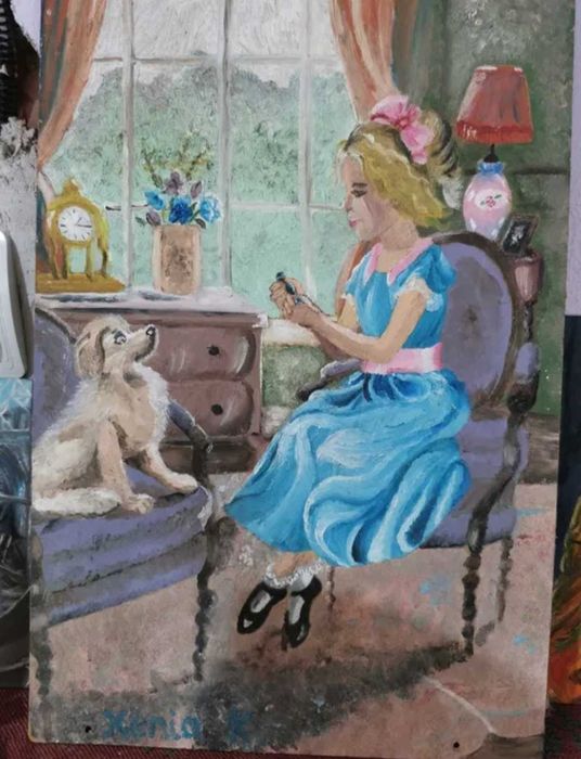 Pictura originala ulei pe lemn