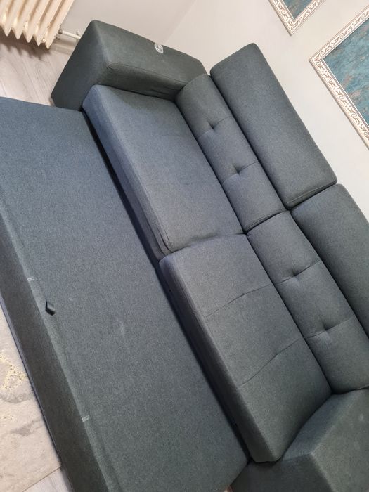 Canapea extensibila cu încărcare usb și 2 tabureti