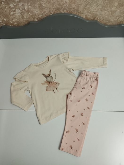 Комплект двойка для девочек, кофта штаны, итальянский стандарт, хлопок