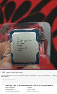 Procesor LGA 1700 Intel Core I7 13700K nou, tray , Contact frame , ssd