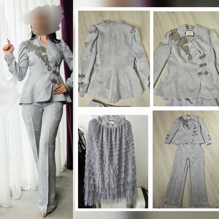 Б/у женский брючный костюм двойка, выходной