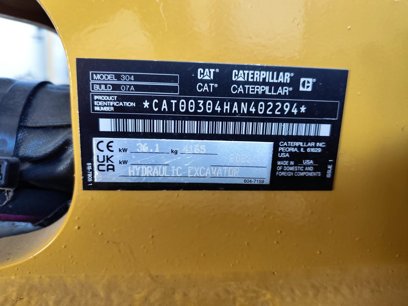 Miniexcavator Caterpillar 304 NOU