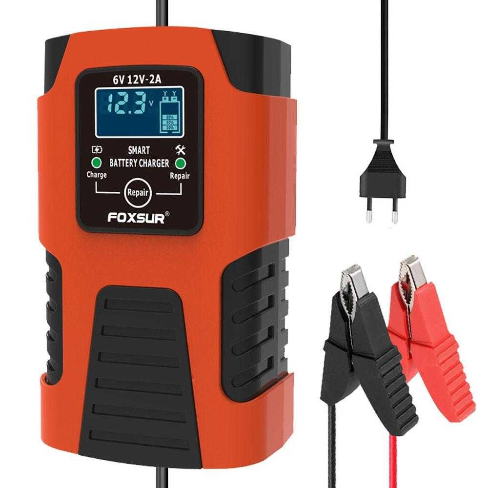 Зарядно за акумулатор умно 12V 6V 2A кола мотоциклет 6 волта батерия