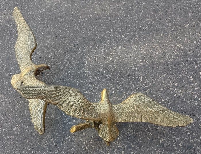 Set vulturi sculpturi din bronz masiv