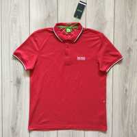 НОВА памучна червена поло тениска с яка HUGO BOSS размер L от Германия