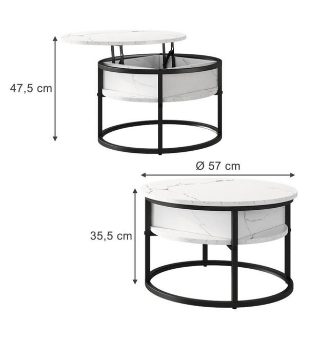 Кръгла холна маса с механизъм Vicco