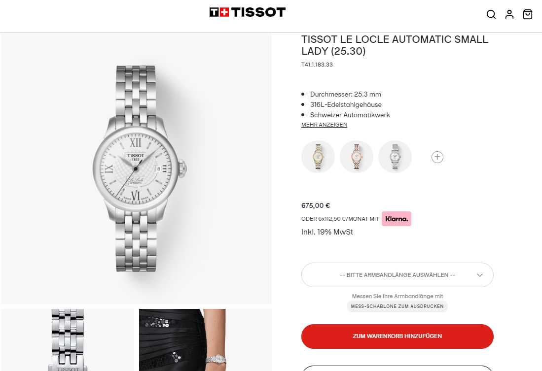 Дамски часовник Tissot Le Locle Automatic Lady