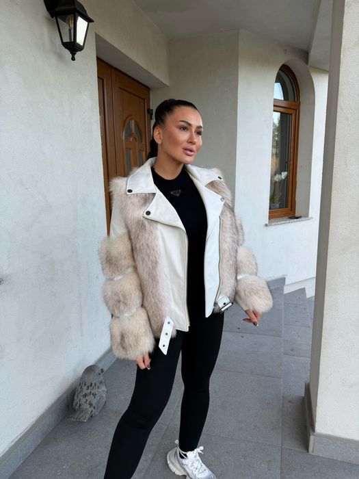 Geaca piele si blana naturala s/m