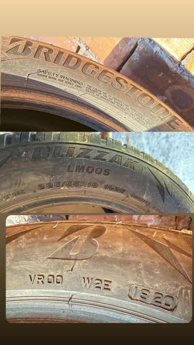225/55/18 Bridgestone blizzak lm005