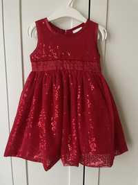 Червена бебешка рокля So cute, 12-18м
