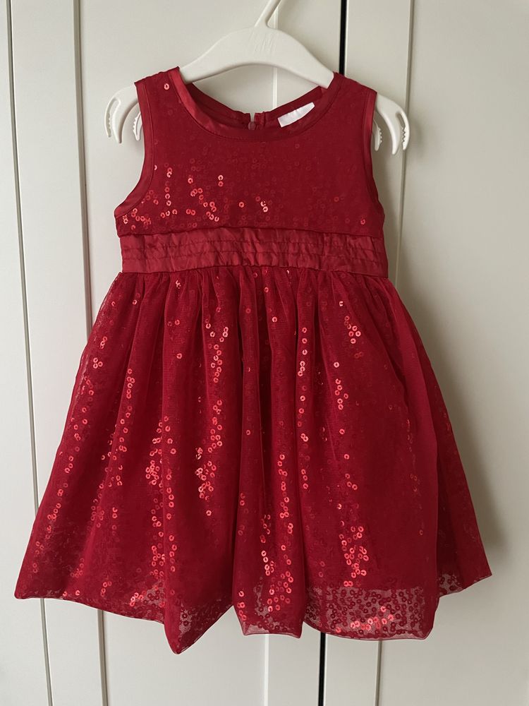 Червена бебешка рокля So cute, 12-18м