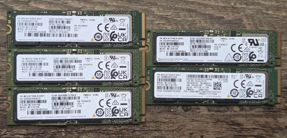 Samsung PM981a 1TB 1024GB Nvme SSD