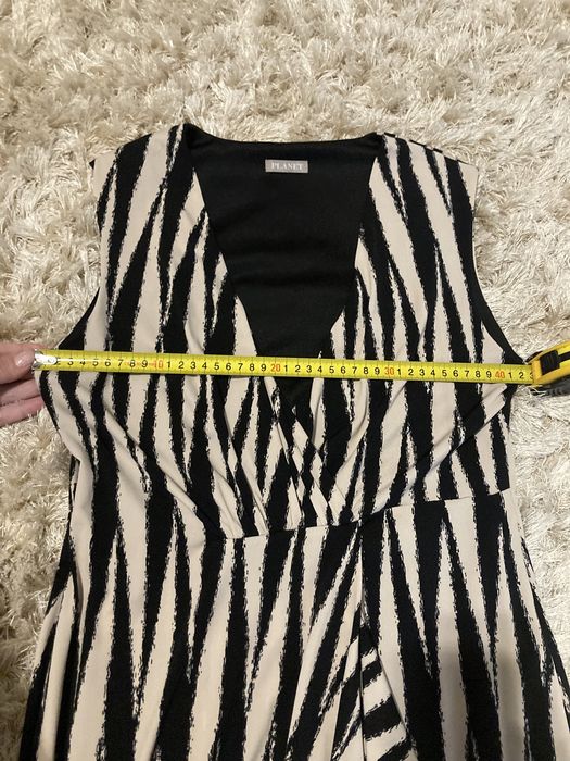 Rochie kimono imprimeu negru cu bej