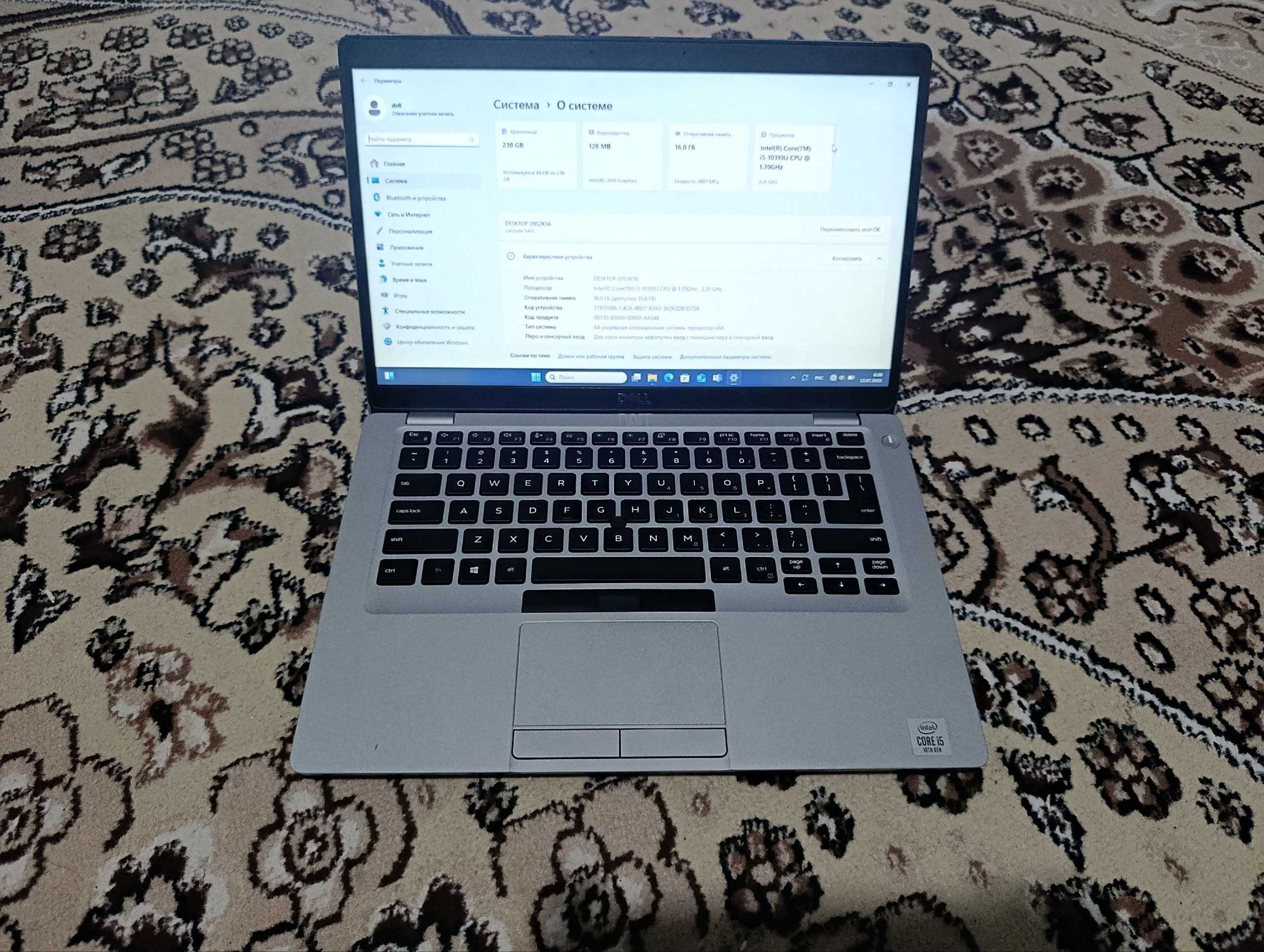 10-pokoleniya 16 GB OZU 256  ssd m2