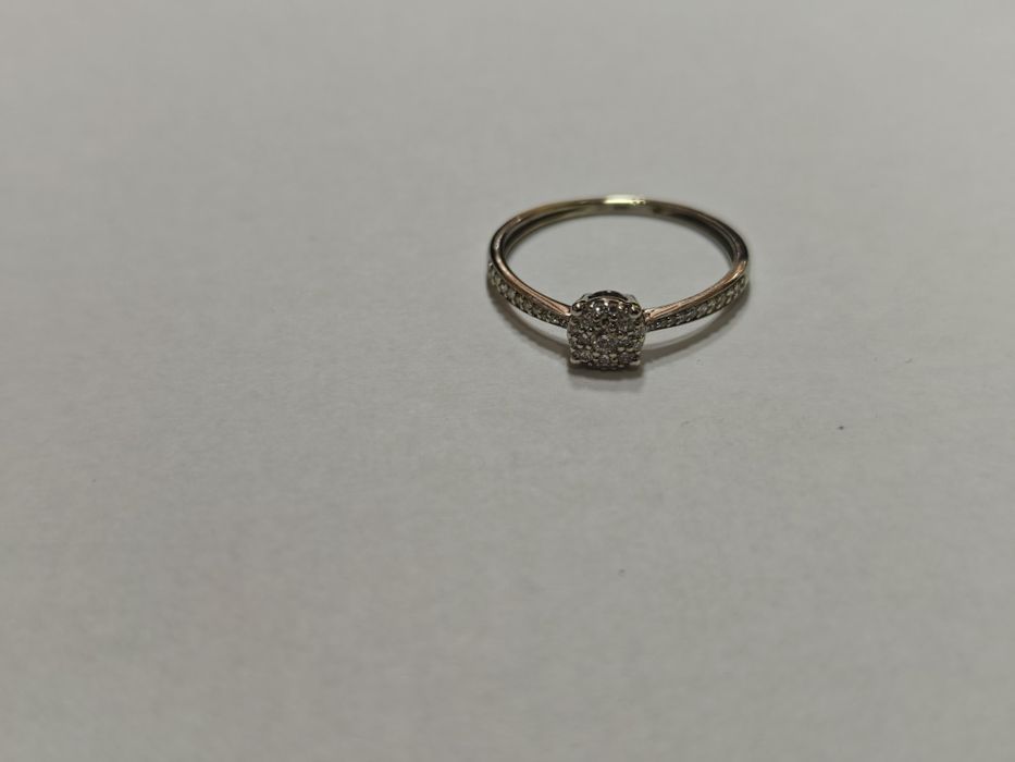 Inel aur  alb 14k 1.33gr cu diamante naturale (r)