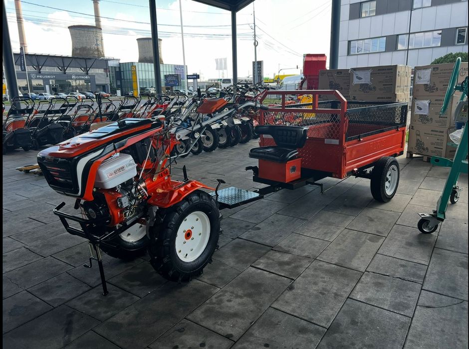 Motocultor Ruris 18cp, accesorii complete si remorca XXL