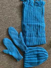 ръкавици, шапка, шал, ръчно плетени