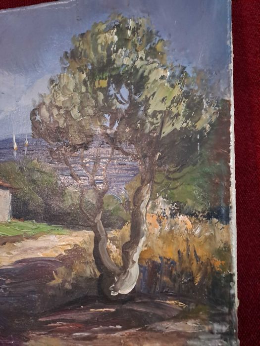 tablou pictura pe panza 35/24 cm semnat Louis Audrey