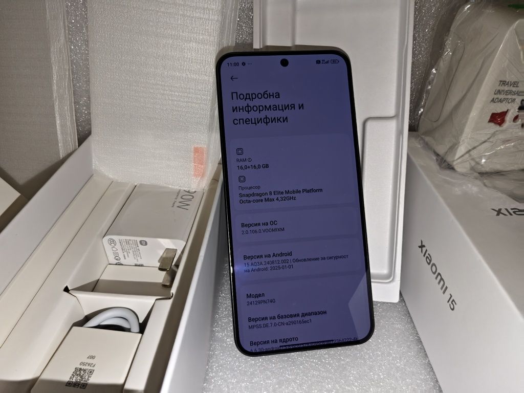 Чисто нов Xiaomi 15 Black ,16RAM/512GB с  90W charge Global version,,