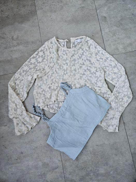 Zara bluza dantela cu dublura 140 cm (10 ani)