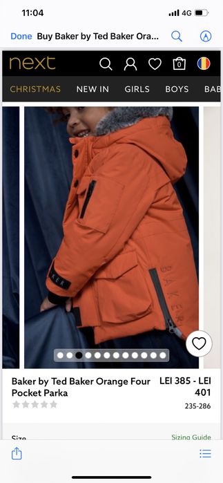 Geaca Ted Baker copil 2-3 ani