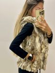 Дамски елек с естествен косъм на Монголска лисица