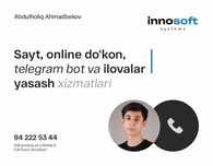 Sayt, Сайт, Website, Веб-сайт — internet do‘kon va Telegram bot yasash