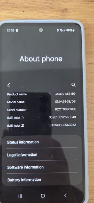 Samsung A53 second