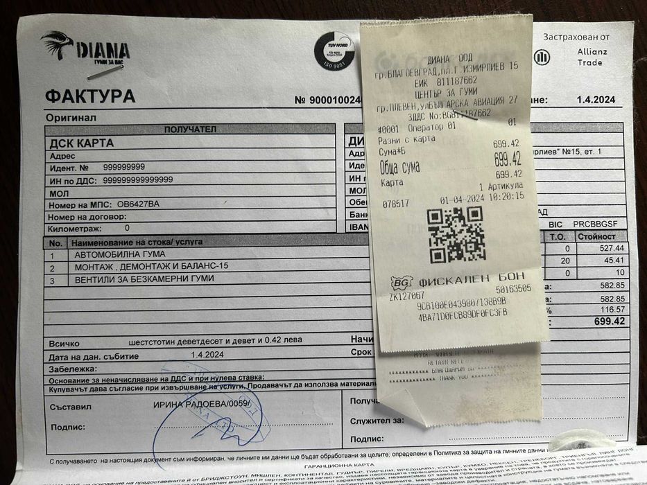 Джанти с Гуми 15"  5бр