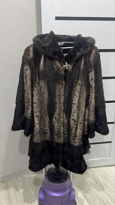 Шуба норковая под леопард.