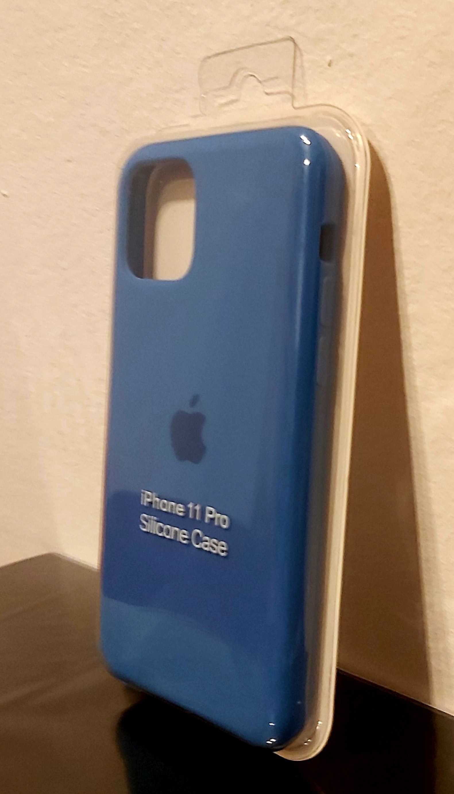 Husa pt iPhone 11 pro, orig, silicon,albastru,fara MagSafe,nou