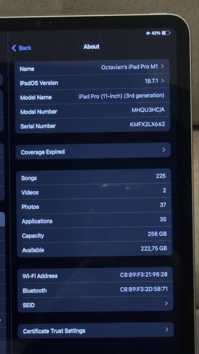 iPad Pro 11 (2021) 3rd Generation - M1 - 256GB - Wifi