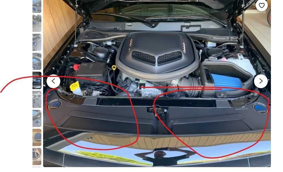 Пластмасови кори за двигателен отсег Dodge challenger 2015-2023