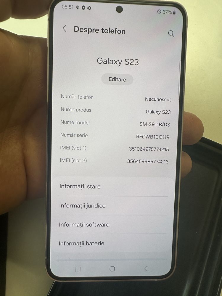 Samsung s23 roz impecabil 128 gb dual sim