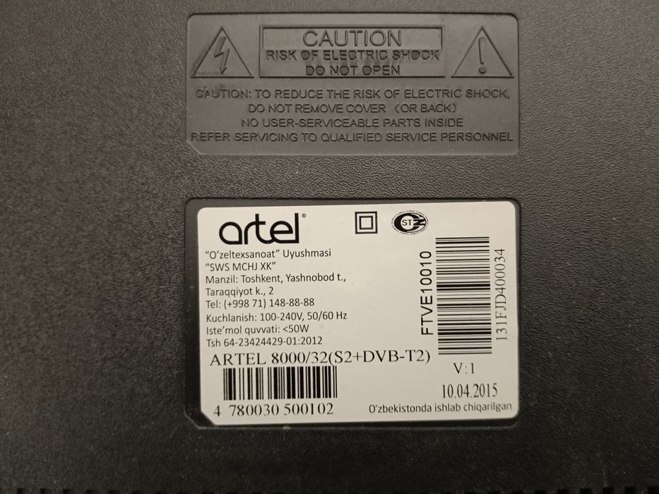 Телевизор Артел 32 тали идеал холатда келиштириб бервораман