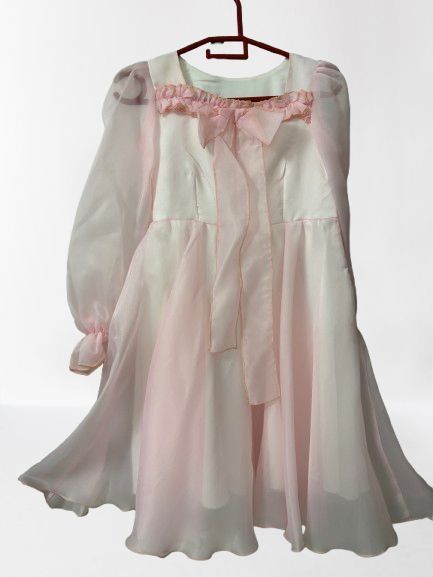 Платье розовое, из органзы