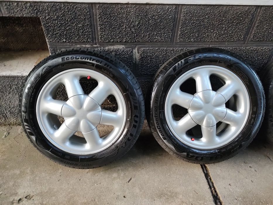 Vând Set Jante Aliaj 4x100+Cauciucuri 185/60/15 Vara Logan MCV Renault