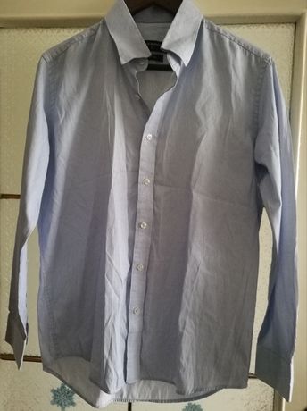 Мъжка риза Rosendahl размер L бяла и светло синьо рае