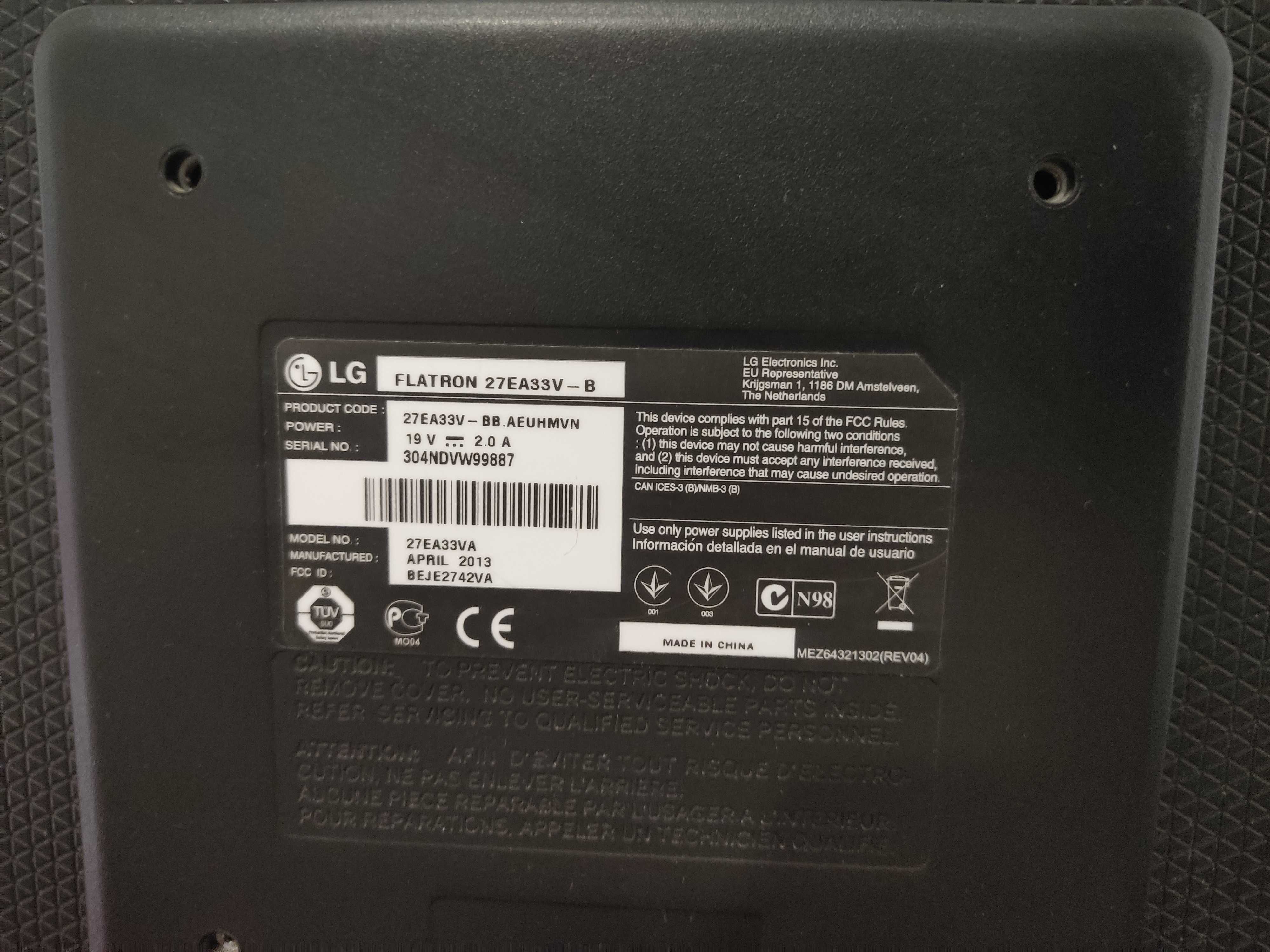Монитор LG Flatron 27EA33V-B