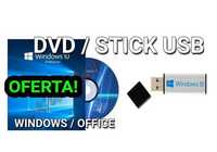 Stick bootabil Windows 11/10 Pro*Office 2 0 2 1, key retail instalare