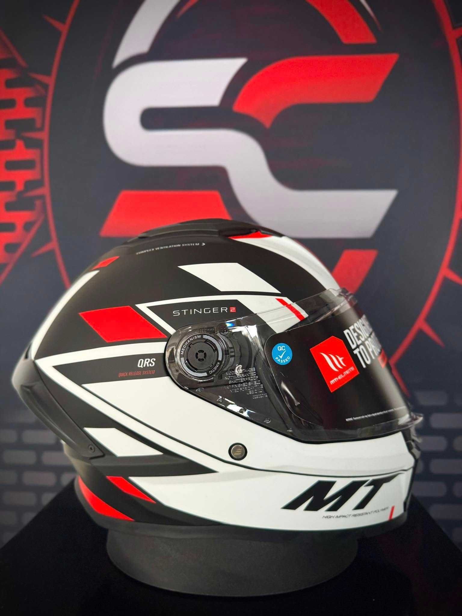 НОВА Каска MT Stinger 2 Zivze B5 Matt Black/White/Red