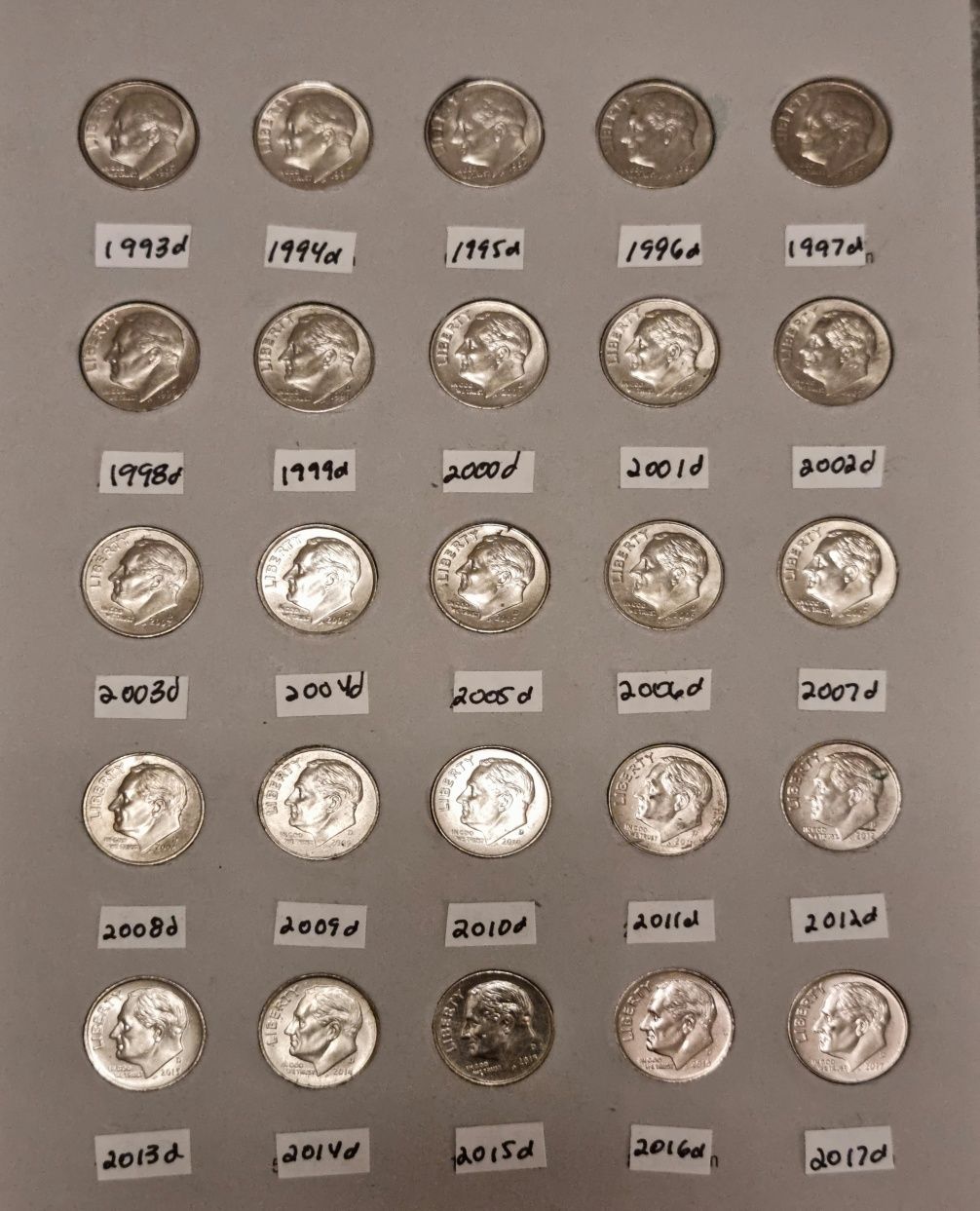 Monede 10 centi SUA Roosevelt 1968D - 2022 D