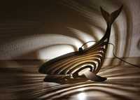 Креативный деревянный ночник в виде кита