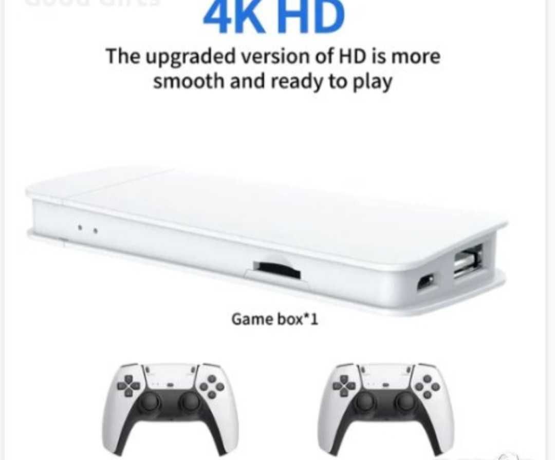 4K HDMI Ретро Конзола за игри с безжични джойстици Вградени 20 000 игр