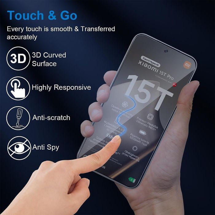 Матов privacy хидрогел протектор за дисплей за xiaomi 15t