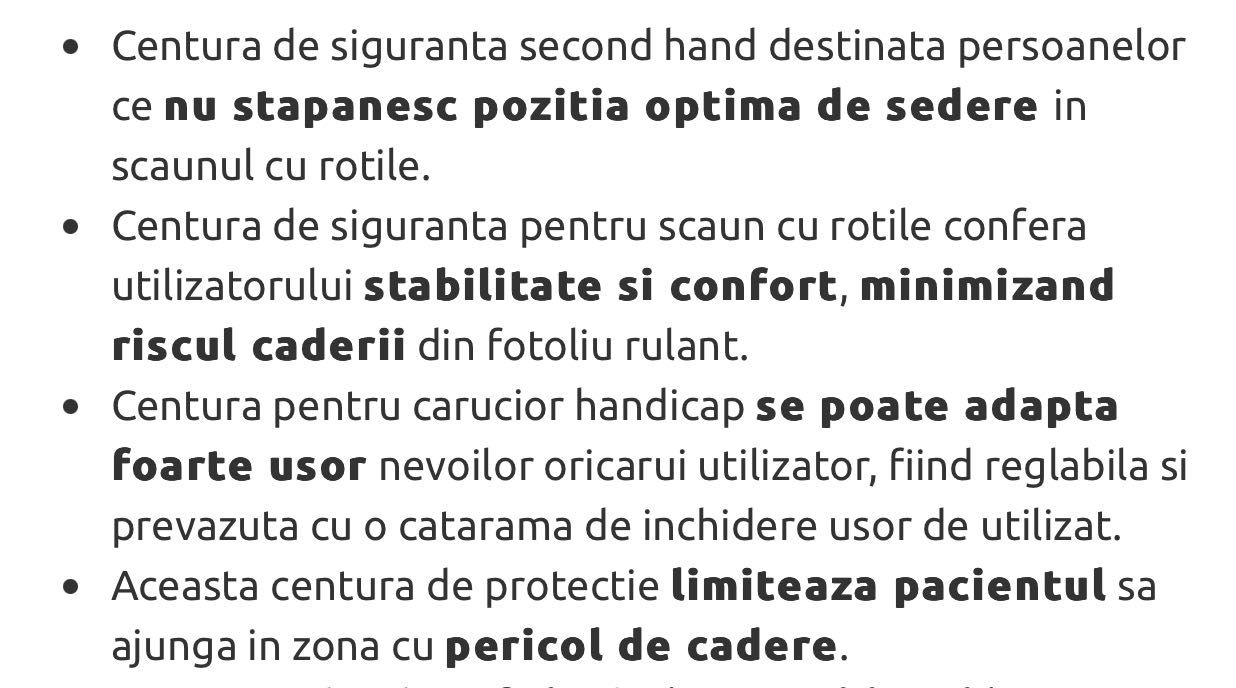 Centura de siguranță pentru scaun cu rotile