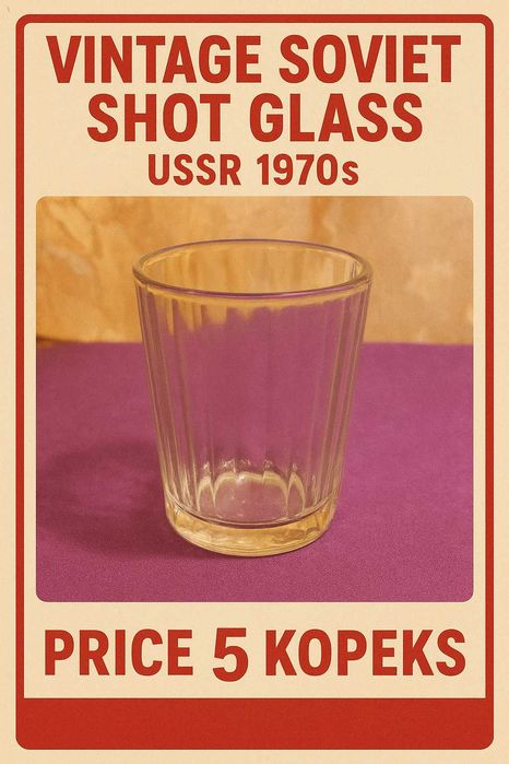 Стопка граненая винтажная, стекло, СССР.