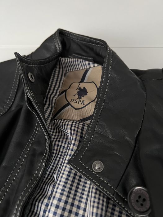 Ново яке естествена кожа US POLO ASSN черно