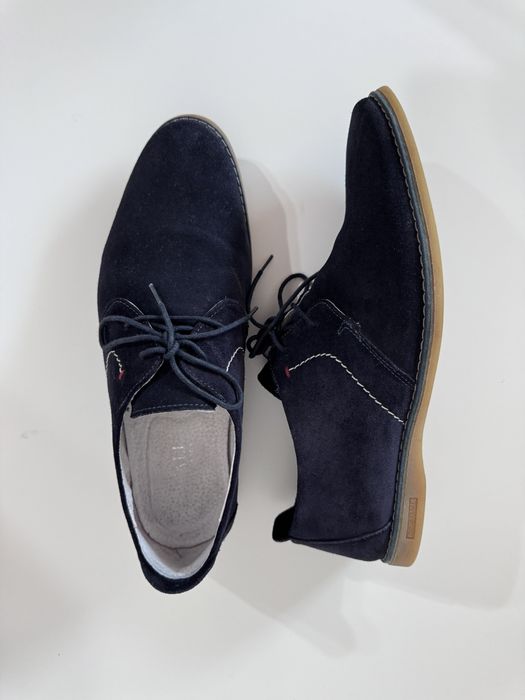 Pantofi din piele intoarsa bleumarin